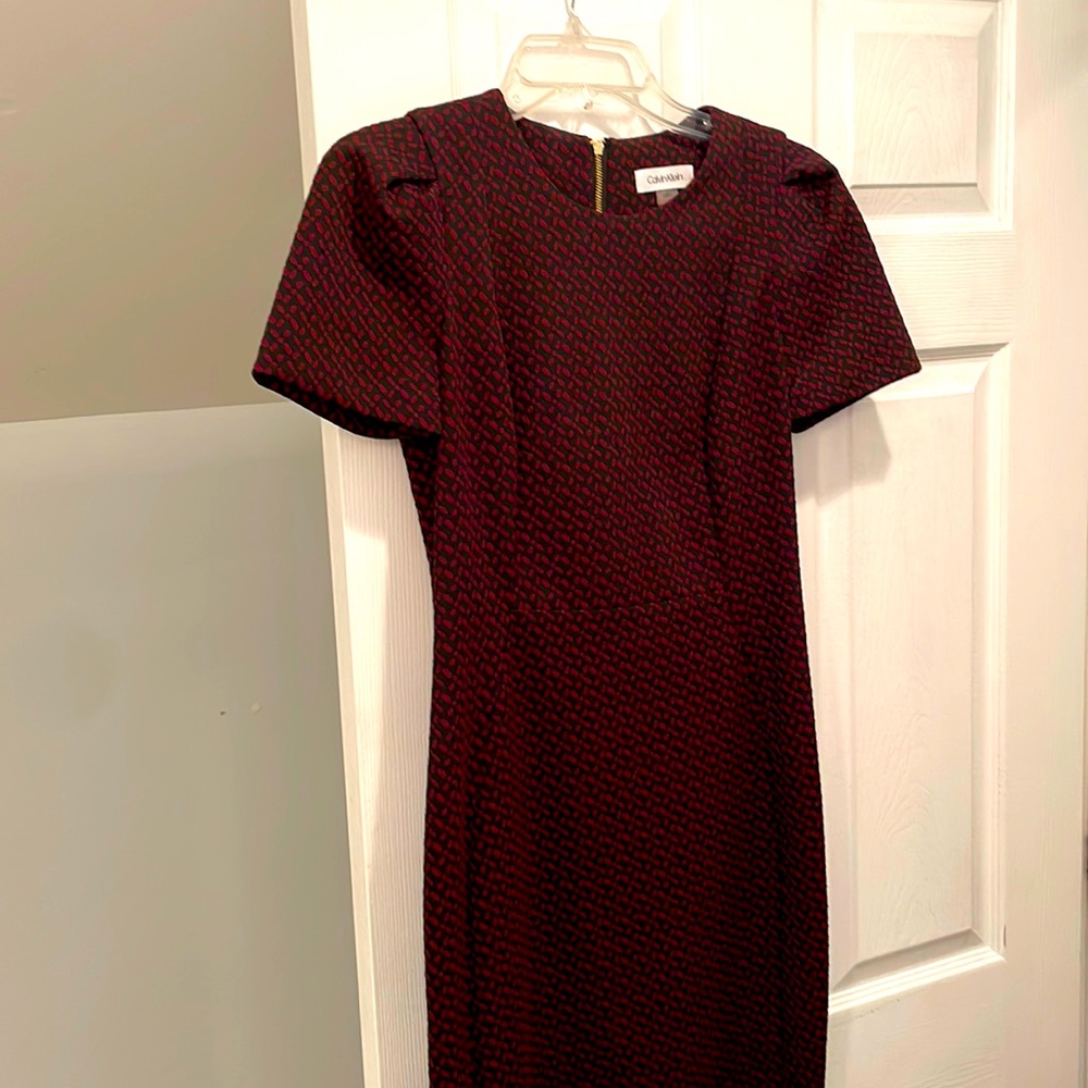 Calvin Klein dress in black and maroon